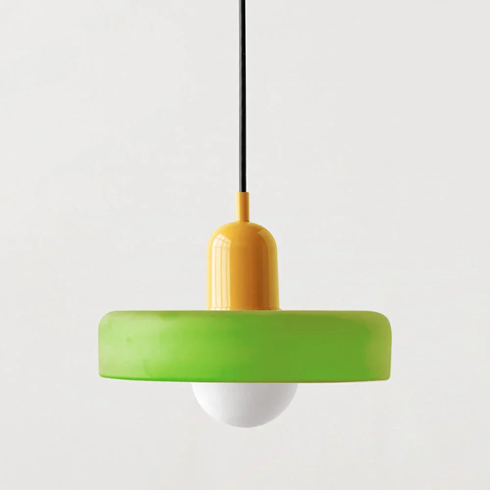 Kiki's Way | Stained Glass Pendant Light – Brass Finish, G9
