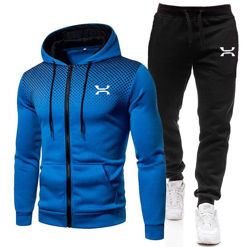 Men's Sports Suit with Zip Hoodie and Joggers