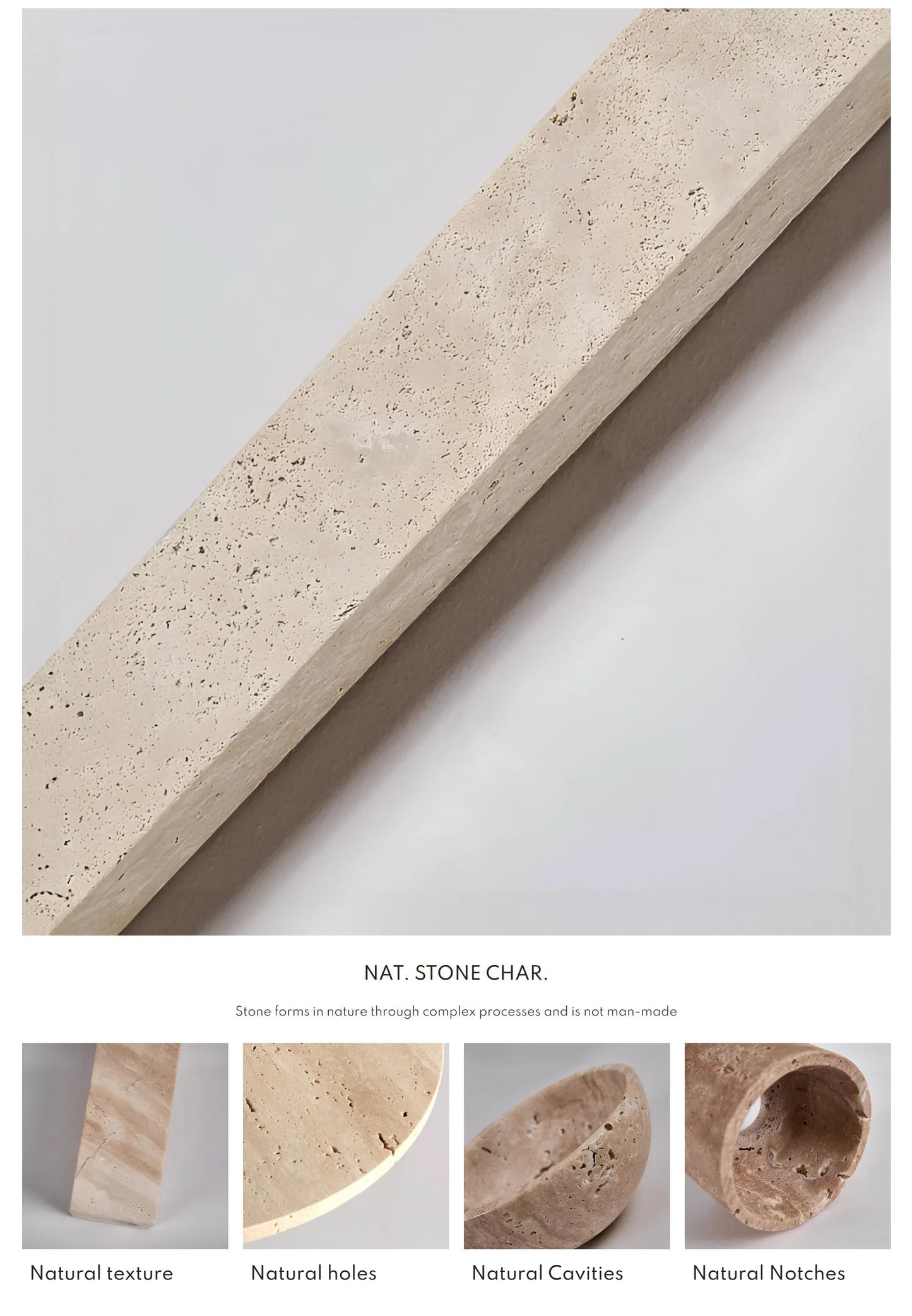 Kiki's Way | Abigail Travertine Wall Light – Vertical Bar