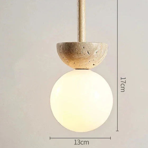 Kiki's Way | Audrey Travertine Pendant Light – Cream Stone