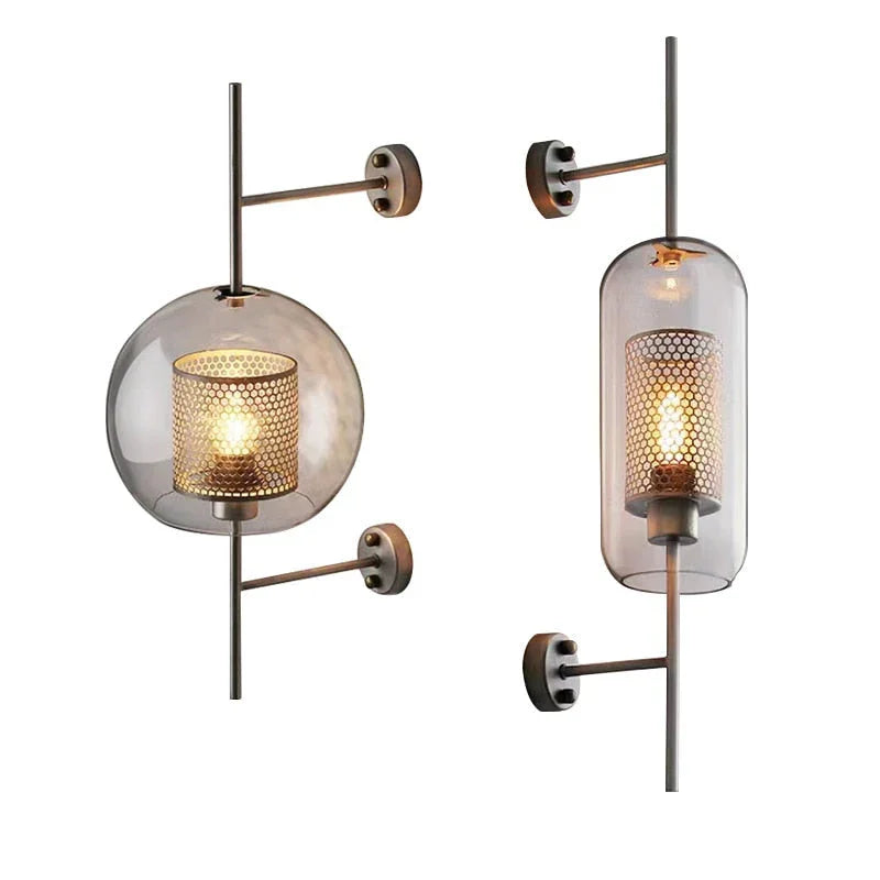 Kiki's Way | Allegro Brass Wall Light – Honeycomb & Glass Globe