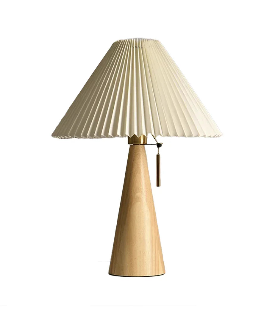 Kiki's Way | Astoria Wooden Table Lamp – Pleated Shade
