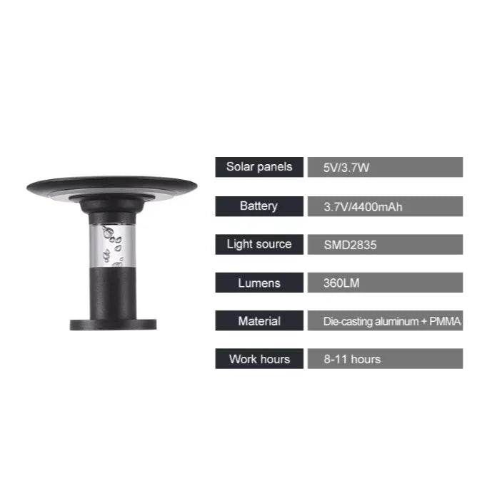 Kiki's Way | Acacia Solar Pillar Light – Aluminium, IP65