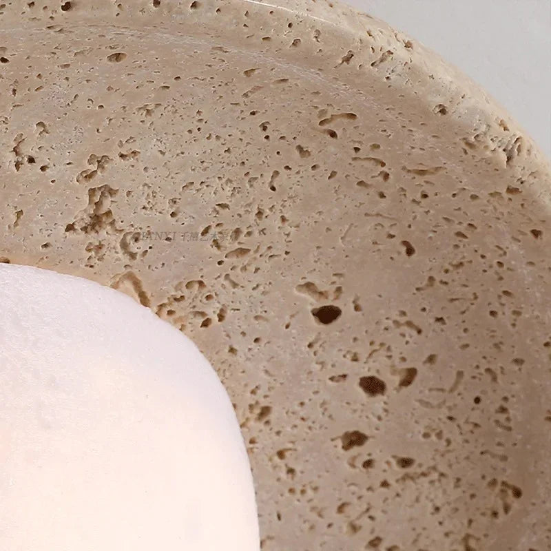 Kiki's Way | August Travertine Wall Light – Frosted Glass, 12 W