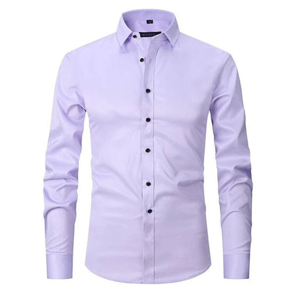 Men's Non-Iron Long-Sleeve Shirt with Button Placket