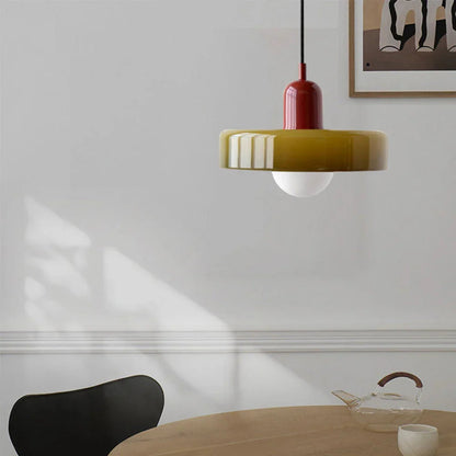 Kiki's Way | Stained Glass Pendant Light – Brass Finish, G9