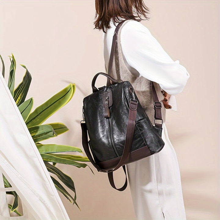 Women's Anti-Theft Vegan Backpack - Anti-Theft City Backpack