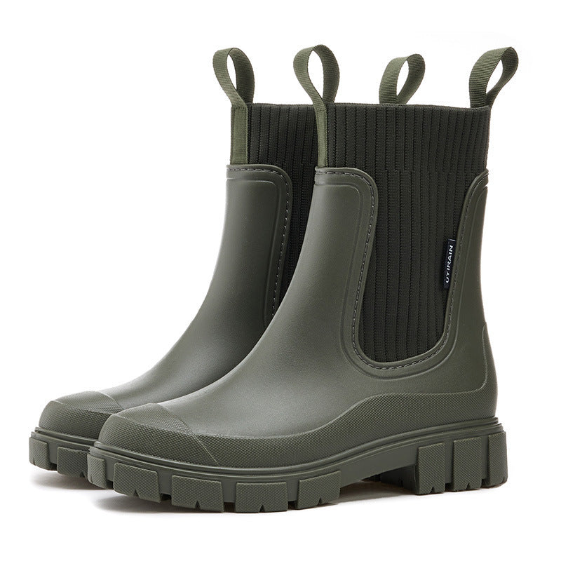 Rubber Boots - Waterproof with Anti-Slip Sole, Perfect for Rainy Weather