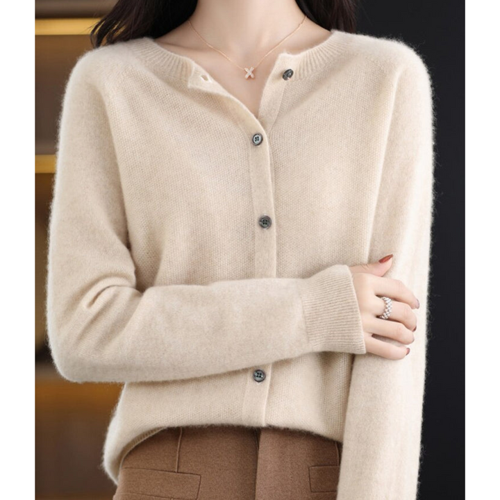 Women's Round-Neck Cardigan Sweater