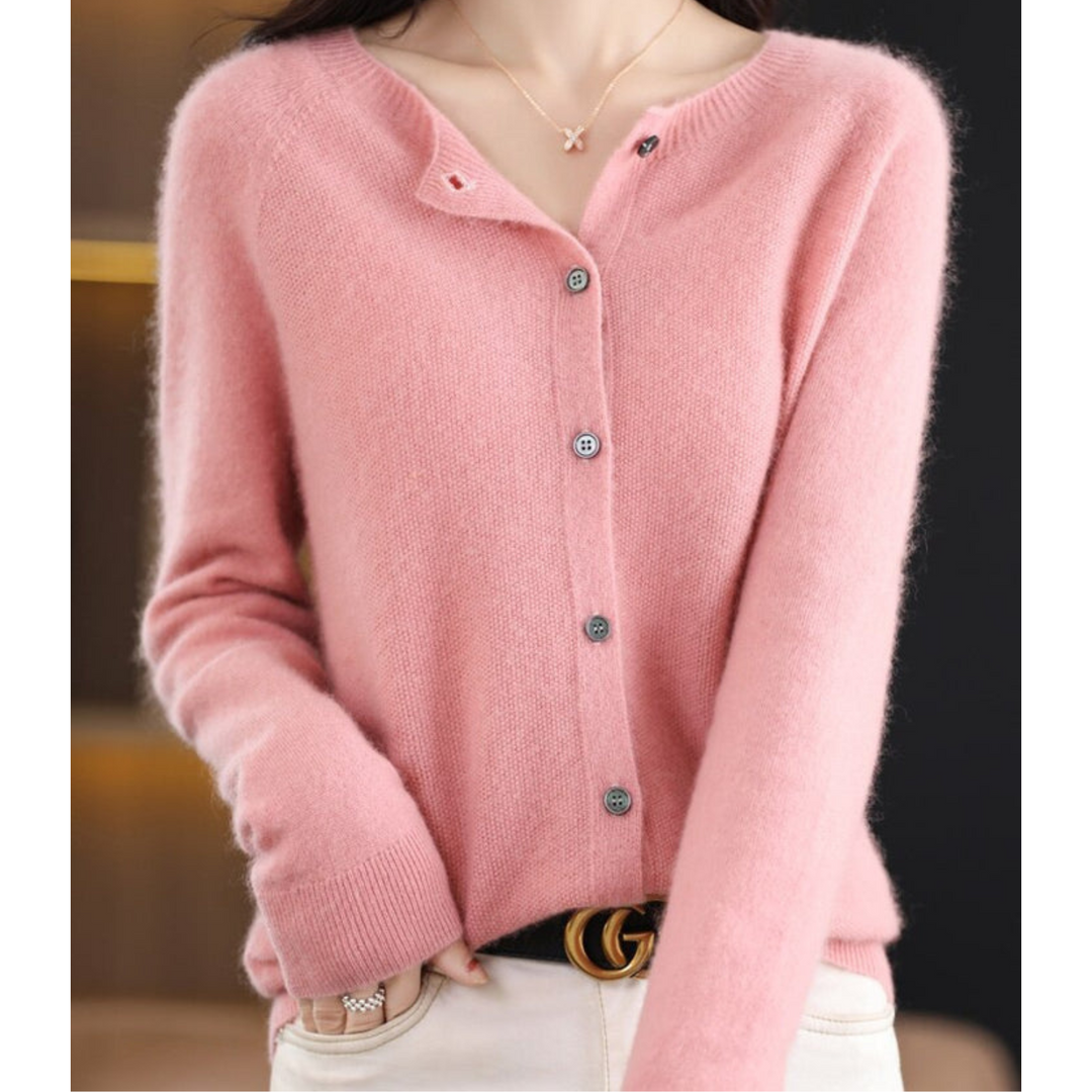Women's Round-Neck Cardigan Sweater