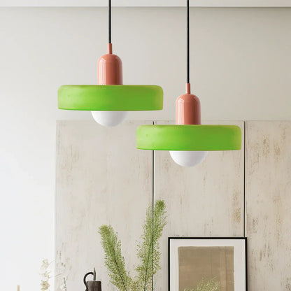Kiki's Way | Stained Glass Pendant Light – Brass Finish, G9