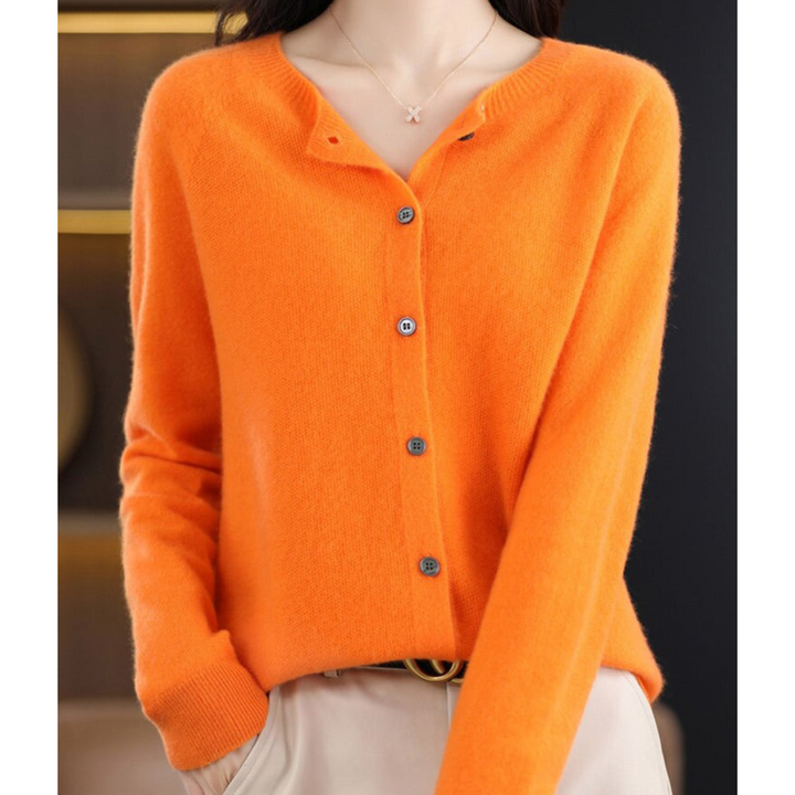 Women's Round-Neck Cardigan Sweater