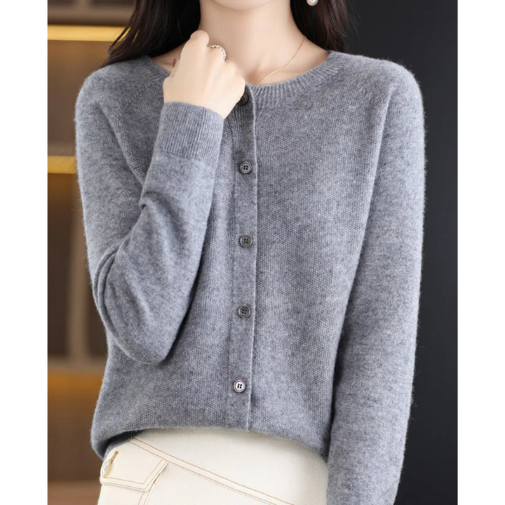 Women's Round-Neck Cardigan Sweater