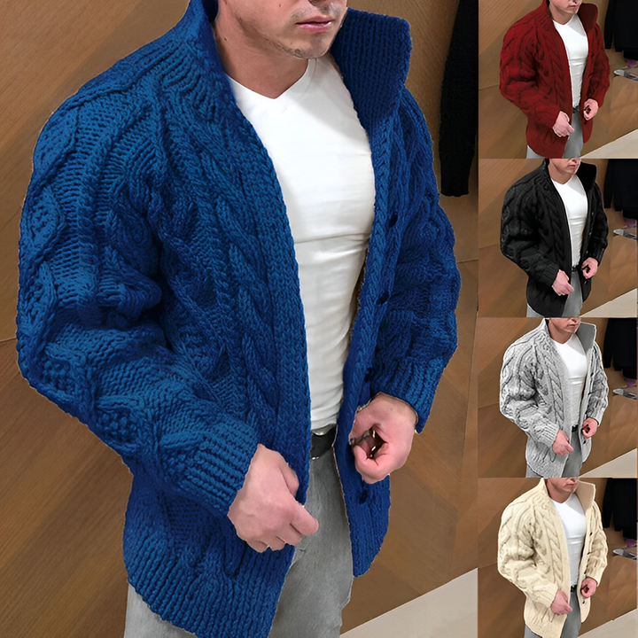Warm Cardigan with Cable Pattern
