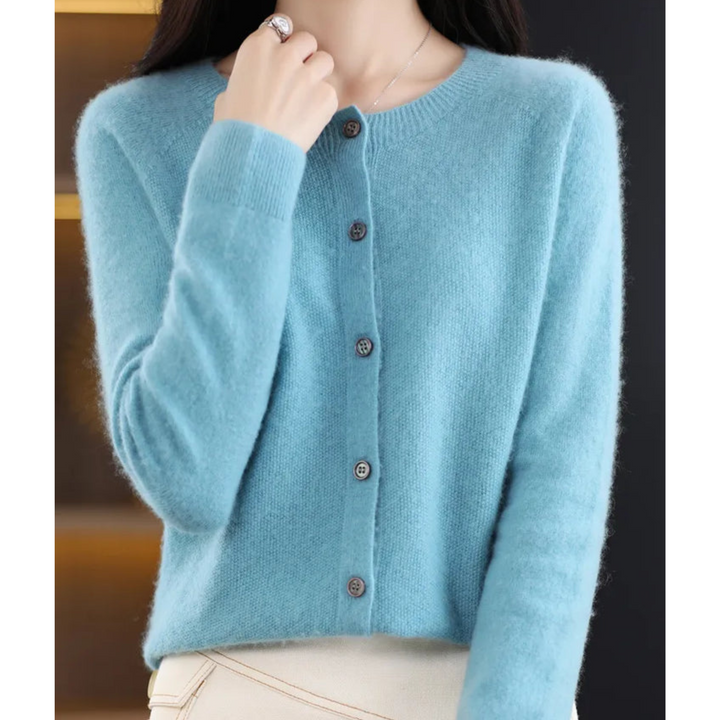 Women's Round-Neck Cardigan Sweater