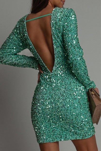Chic Winter Party Dress with Backless Cut for Women
