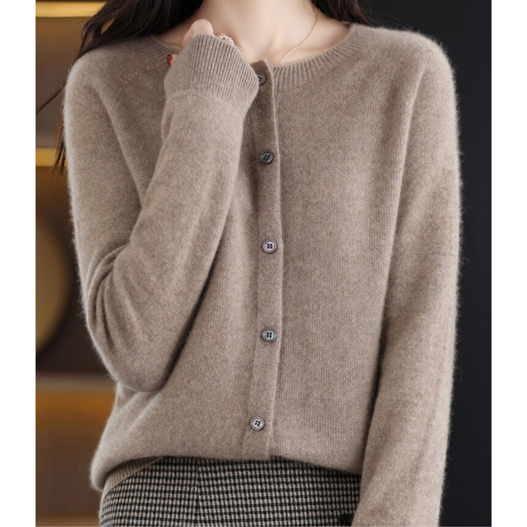 Women's Round-Neck Cardigan Sweater