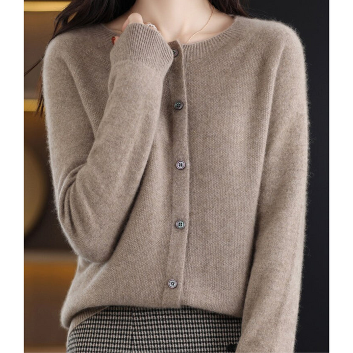 Women's Round-Neck Cardigan Sweater