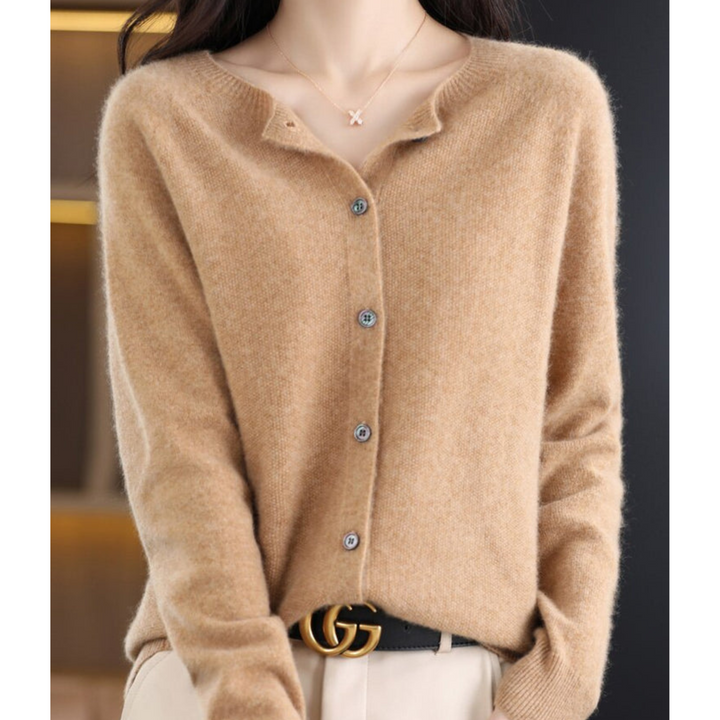 Women's Round-Neck Cardigan Sweater