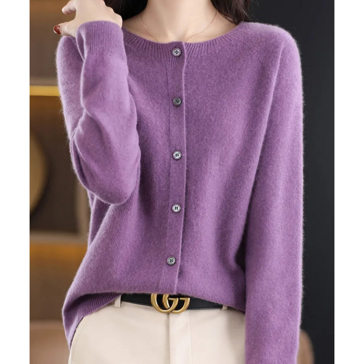 Women's Round-Neck Cardigan Sweater
