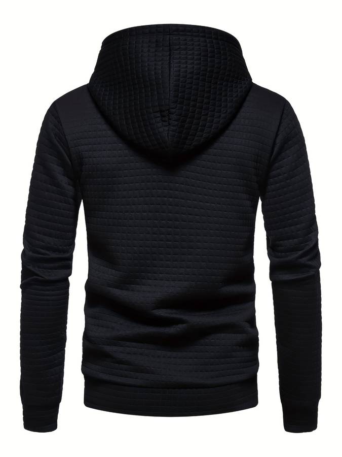 Men's Casual Waffle-Knit Hoodie