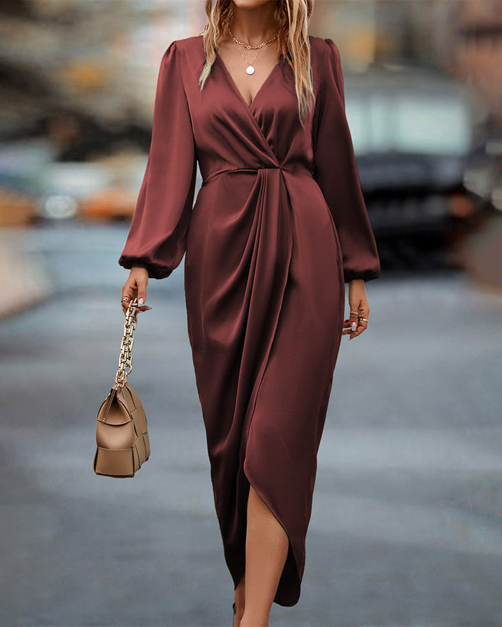 Elegant Midi Wrap Dress
