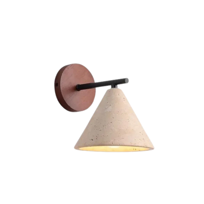 Kiki's Way | Bianco Splendente Wall Light – Travertine & Wood, E27