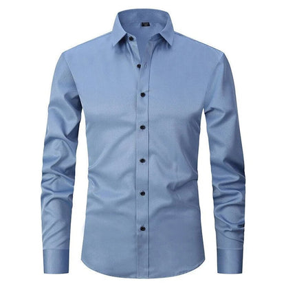 Men's Non-Iron Long-Sleeve Shirt with Button Placket