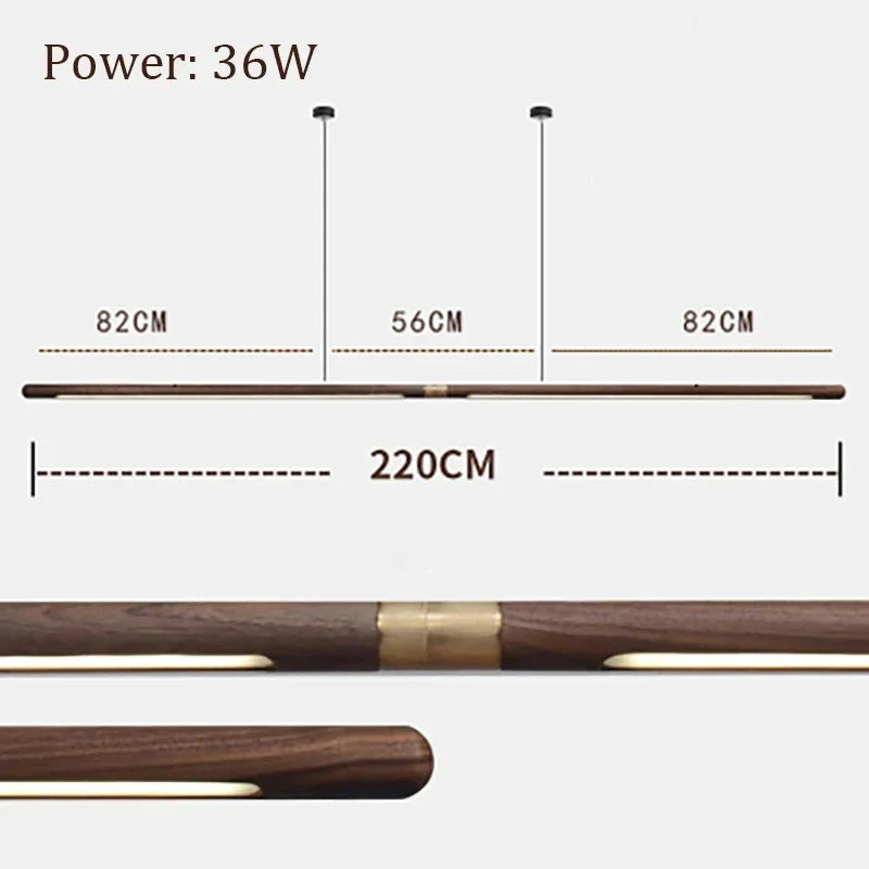 Kiki's Way | Orianna Wooden Linear Pendant Light – Ash or Walnut