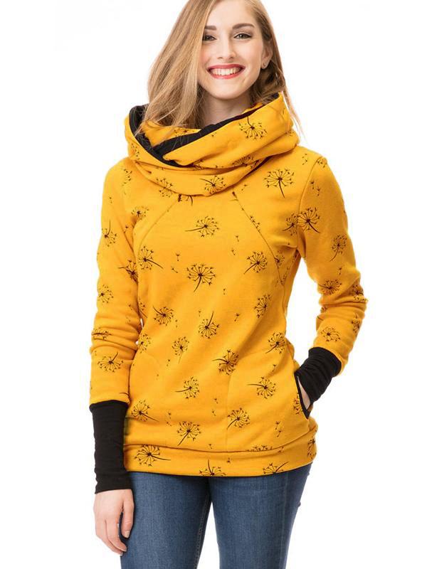 Maternity Nursing Sweatshirts, Floral Print, Pockets, Zipper, Nursing Clothing