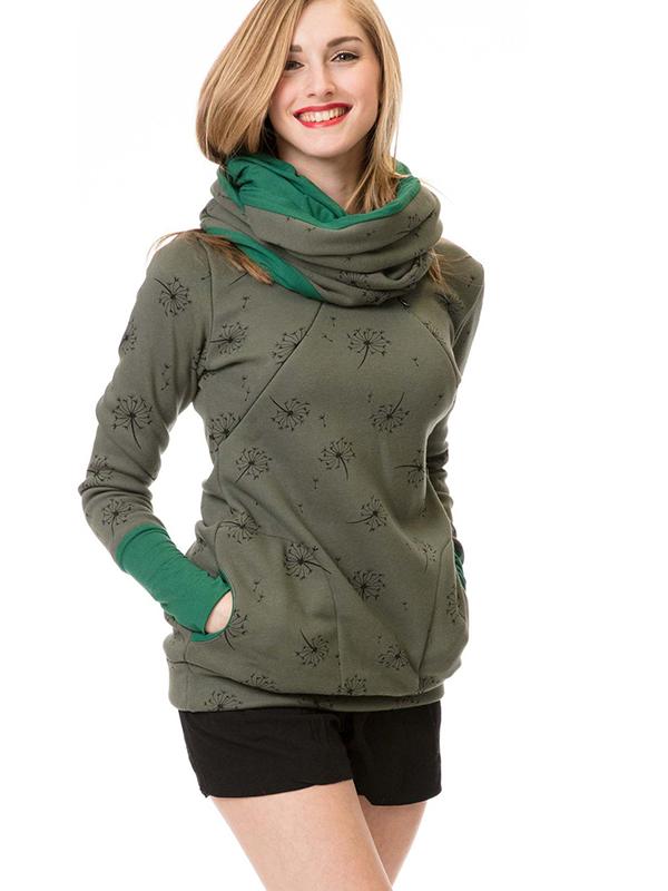 Maternity Nursing Sweatshirts, Floral Print, Pockets, Zipper, Nursing Clothing