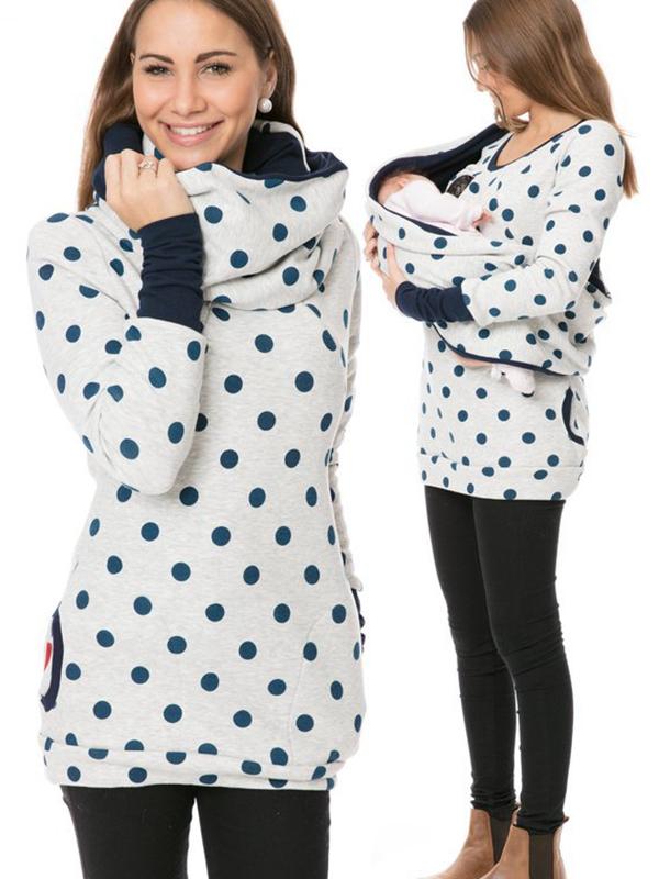 Maternity Nursing Sweatshirts, Floral Print, Pockets, Zipper, Nursing Clothing