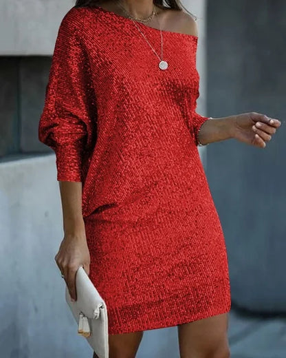 Party Sequin Dress with Contrast