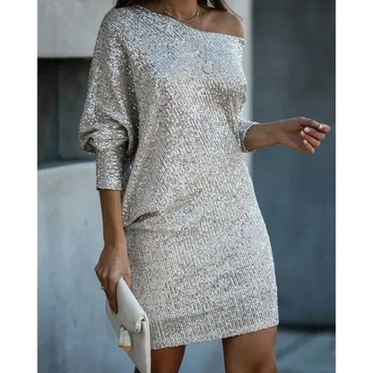 Party Sequin Dress with Contrast