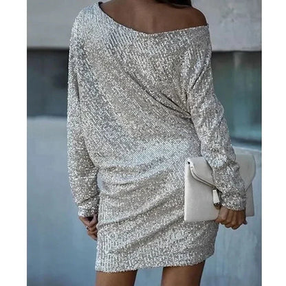 Party Sequin Dress with Contrast