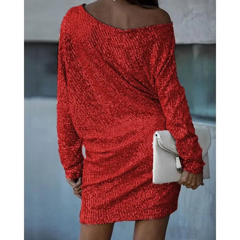 Party Sequin Dress with Contrast