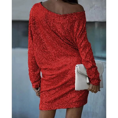 Party Sequin Dress with Contrast