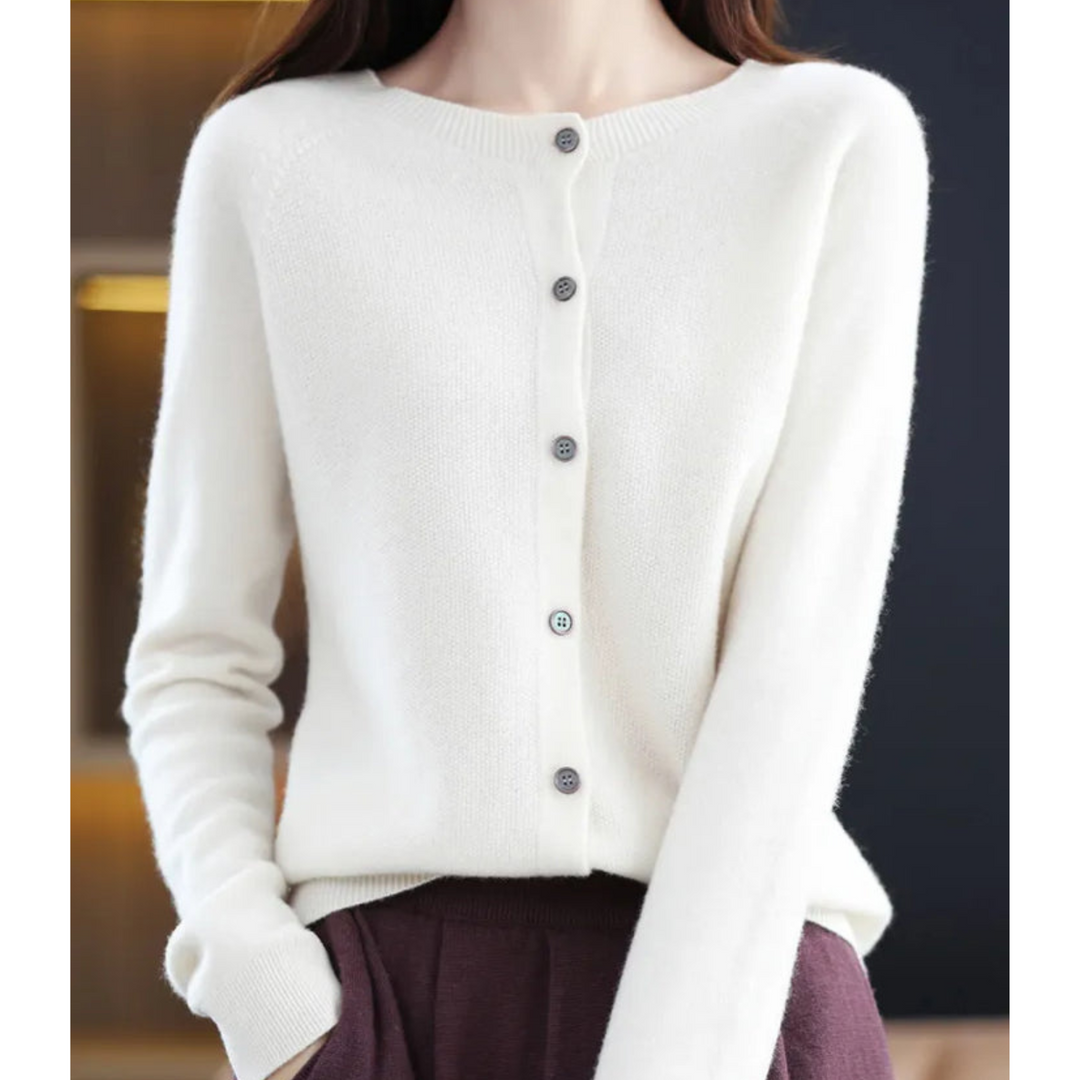 Women's Round-Neck Cardigan Sweater