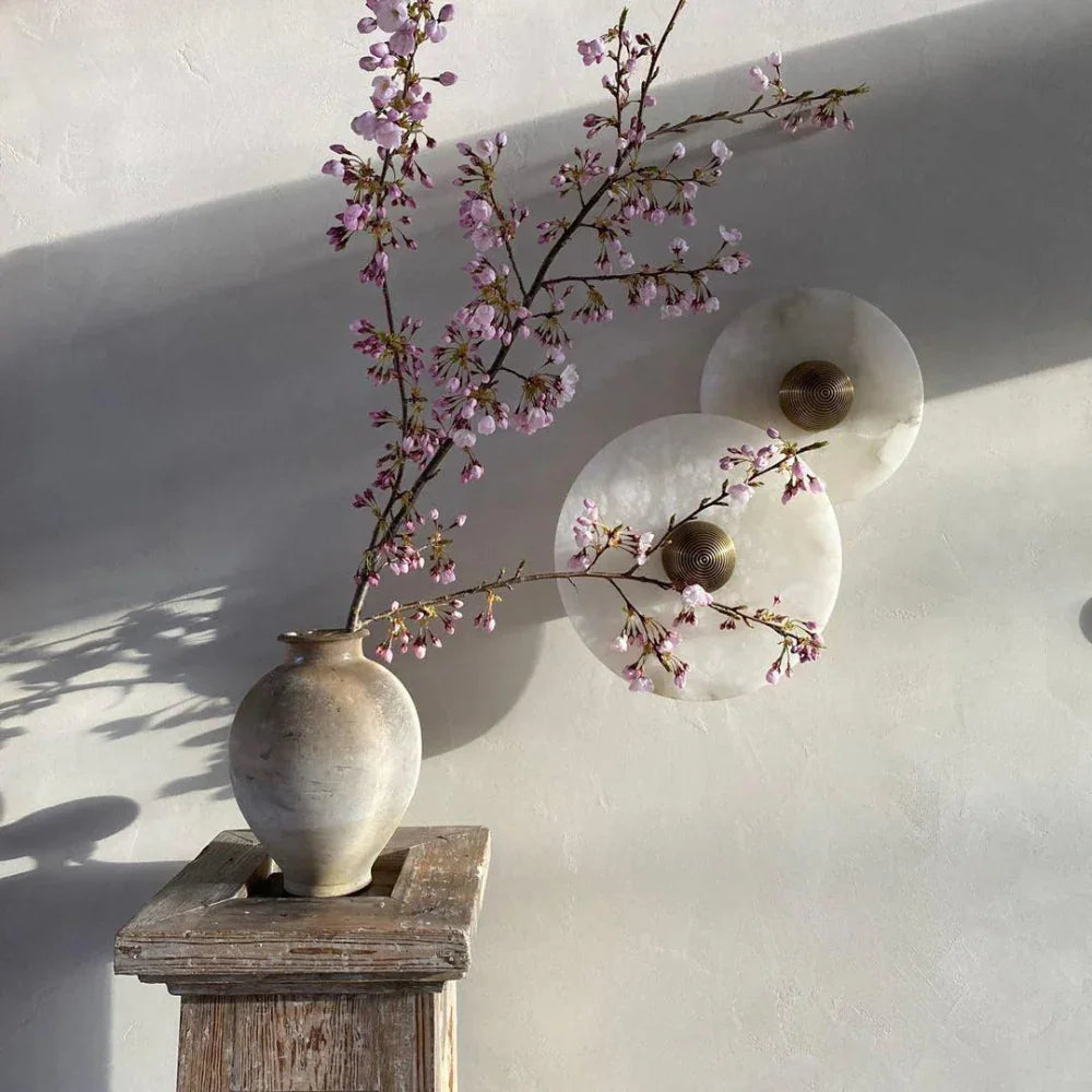 Kiki's Way | Albatros Alabaster Wall Light – Round Disc