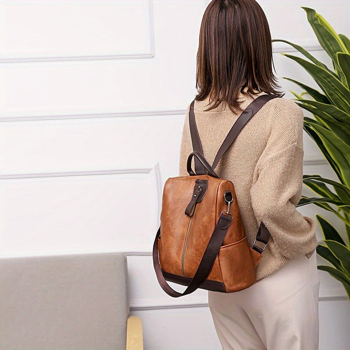 Women's Anti-Theft Vegan Backpack - Anti-Theft City Backpack
