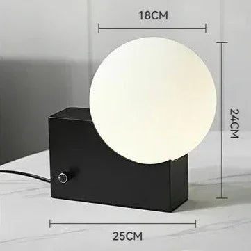 Kiki's Way | Arya Steel Table Lamp – Frosted Glass Globe
