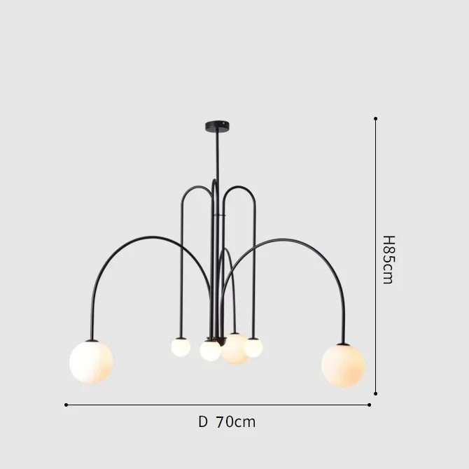Kiki's Way | St Kilda Chandelier – Six-Light G9, Metal & Glass