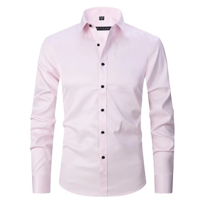Men's Non-Iron Long-Sleeve Shirt with Button Placket
