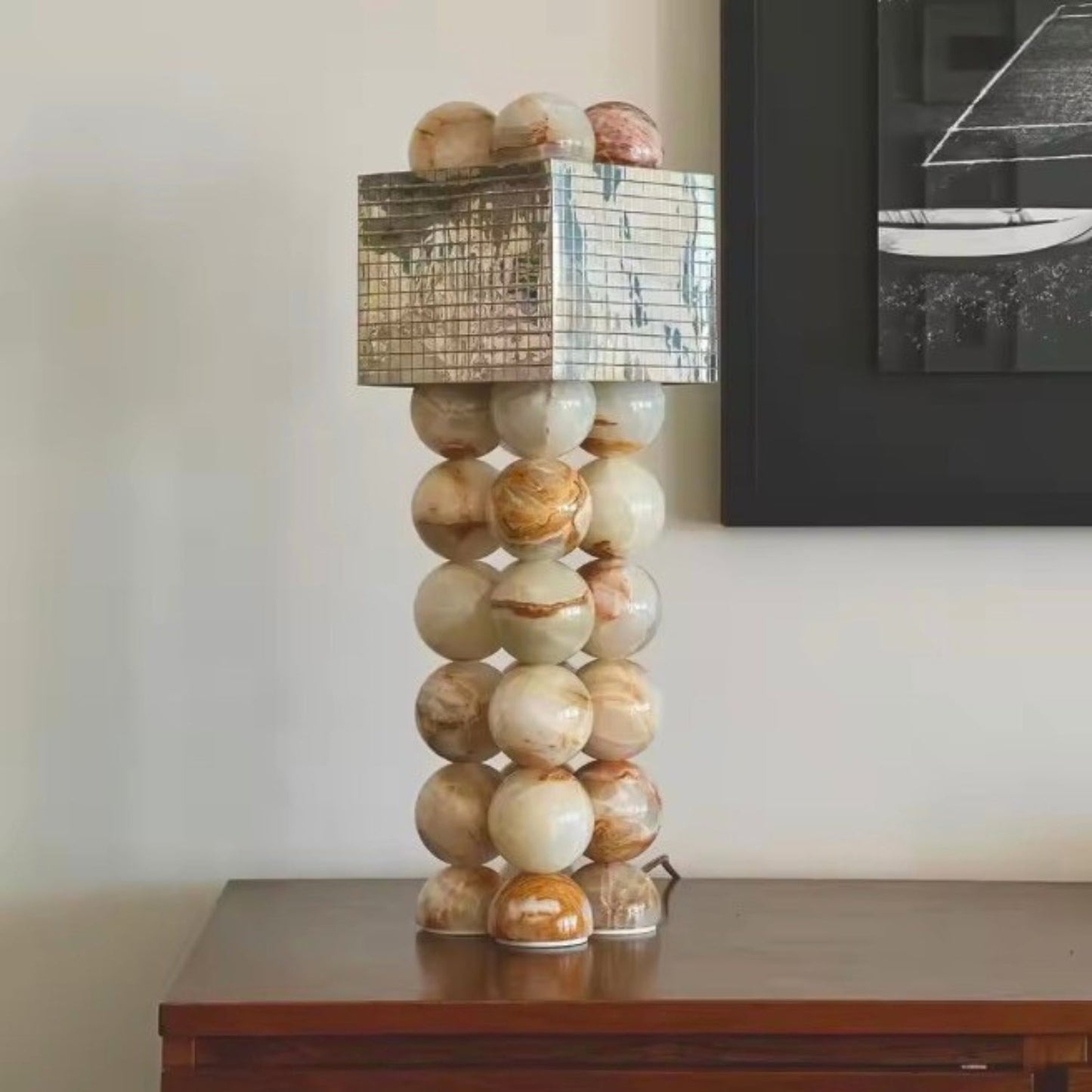 Kiki's Way | Arnor Jade Table Lamp – Metal Drum Shade