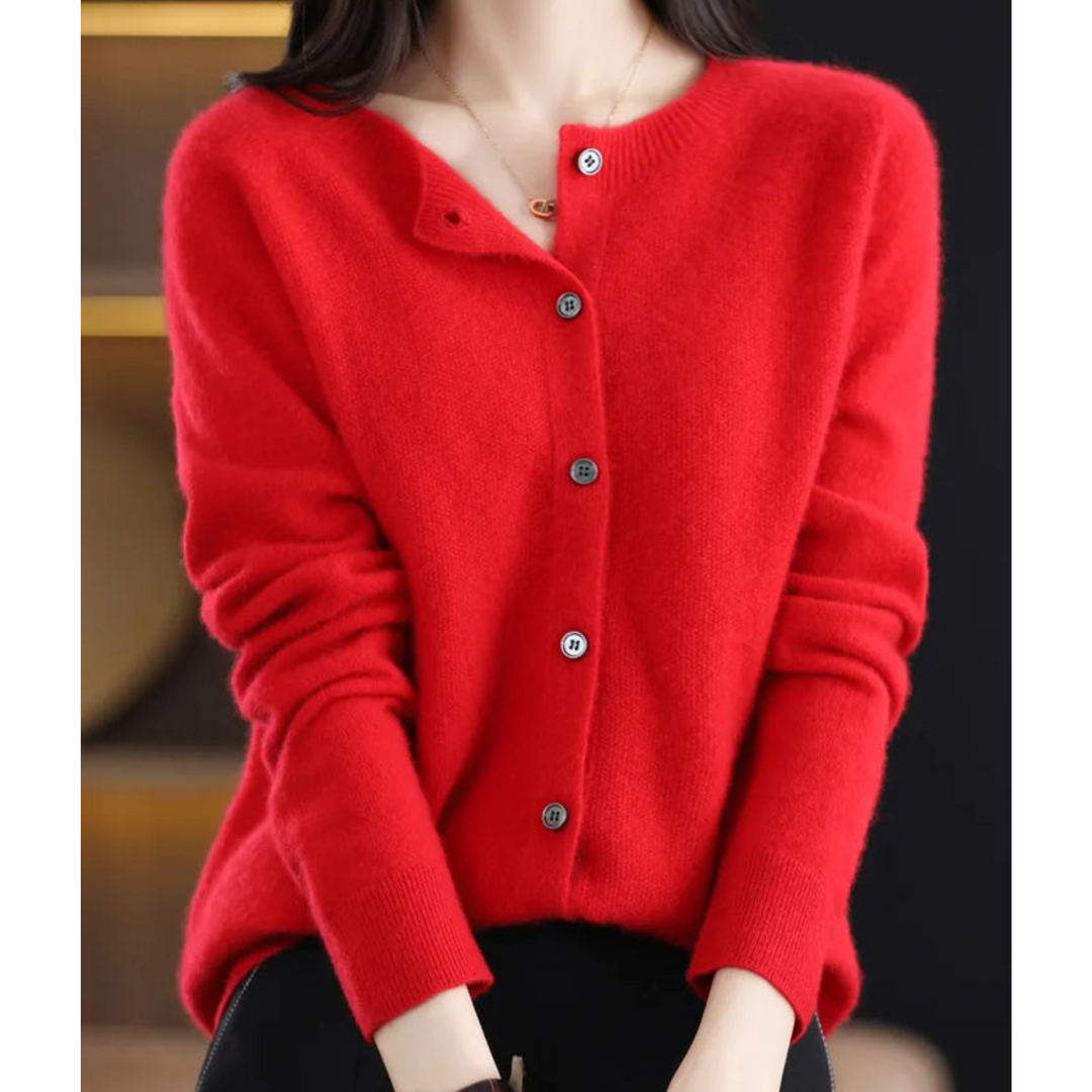 Women's Round-Neck Cardigan Sweater