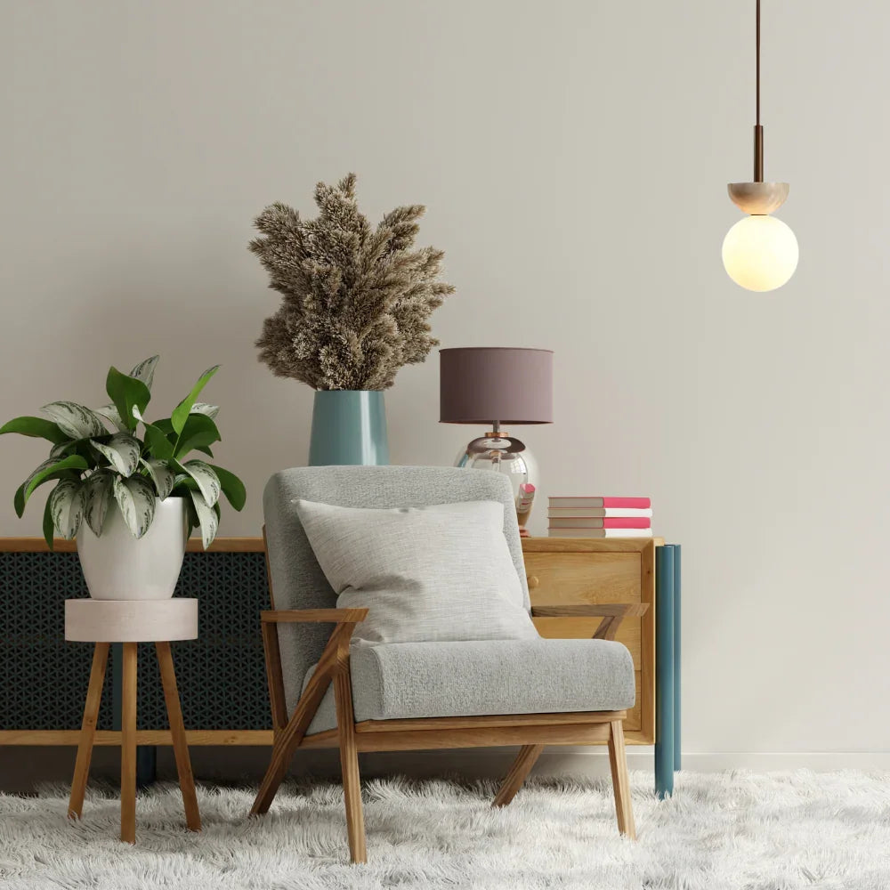 Kiki's Way | Audrey Travertine Pendant Light – Cream Stone