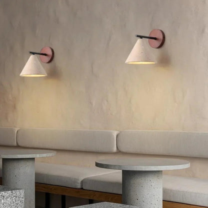 Kiki's Way | Bianco Splendente Wall Light – Travertine & Wood, E27
