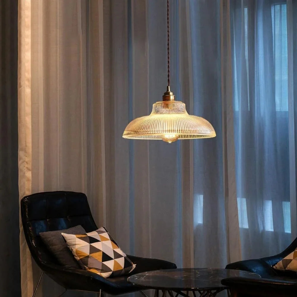 Kiki's Way | Boston Glass Pendant Light – Retro Metal & Glass