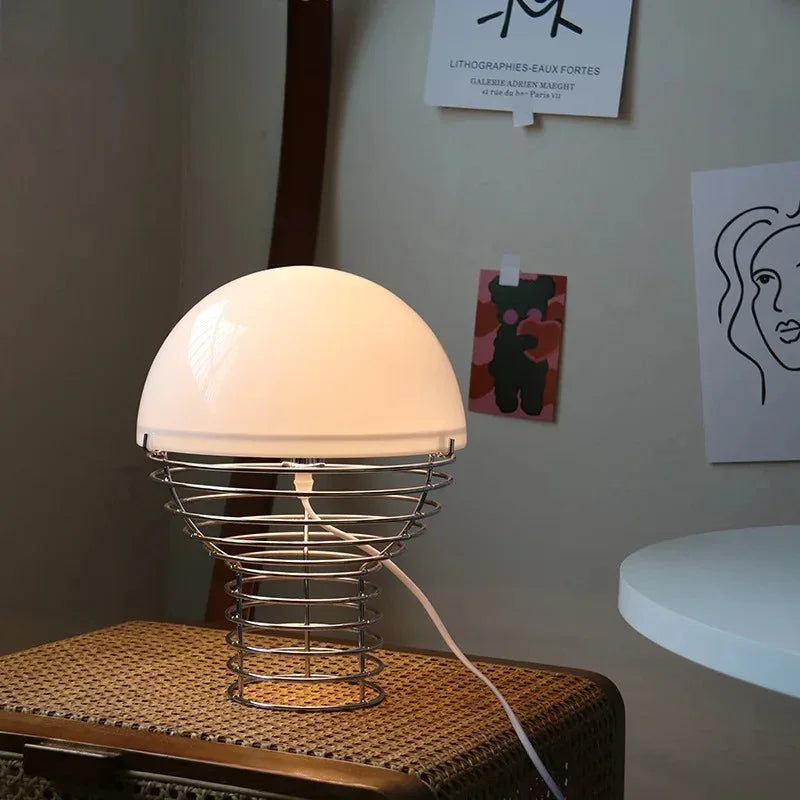Kiki's Way | Bauhaus Glass Desk Lamp – Metal Frame