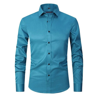 Men's Non-Iron Long-Sleeve Shirt with Button Placket